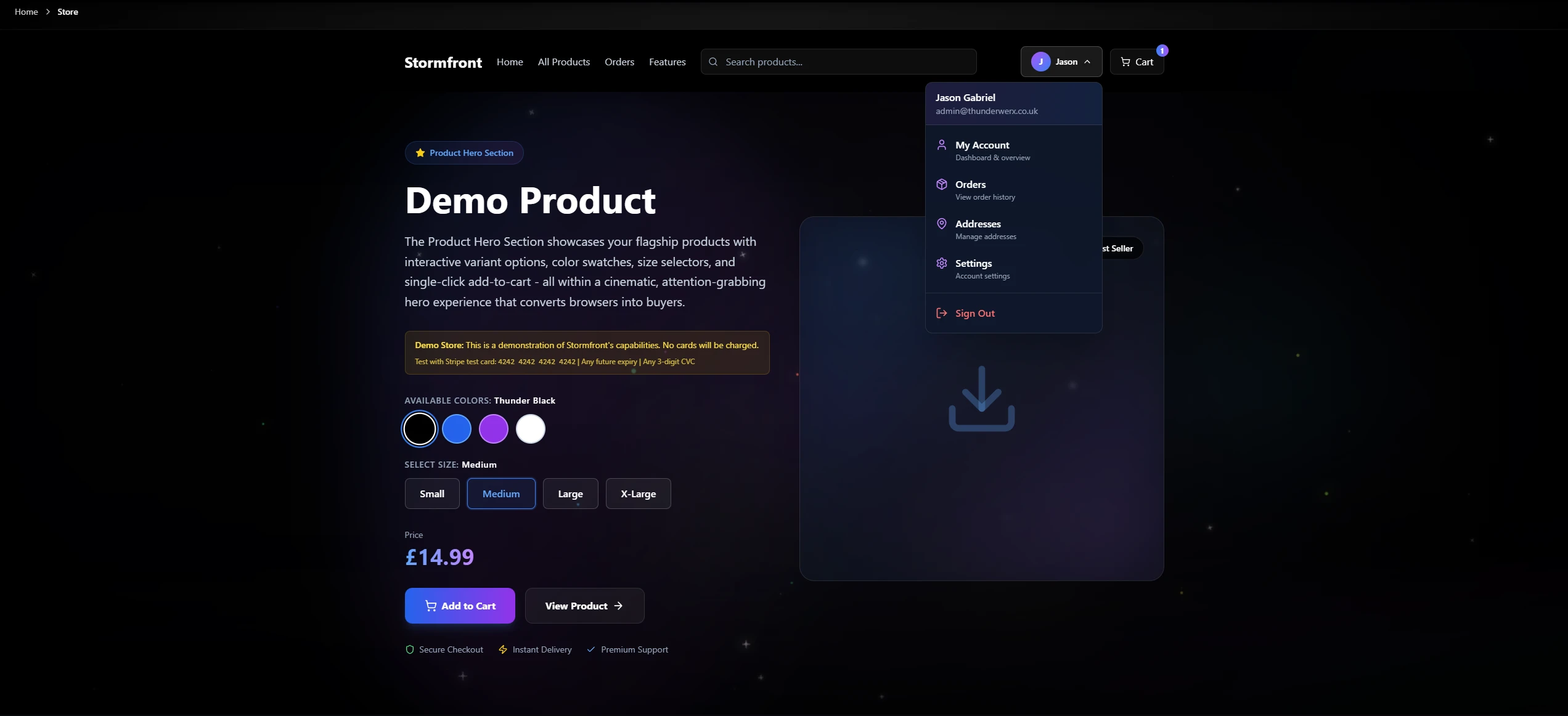 StormFront E-Commerce Store Front online